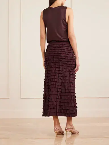 Ulla Johnson Mimi Tiered Ruffled Jersey Midi Skirt | Thumbnail 4 Ulla Johnson Mimi Tiered Ruffled Jersey Midi Skirt | Thumbnail 4