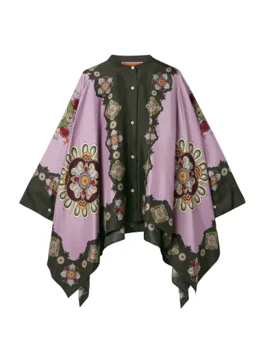 La DoubleJ Icon Foulard Draped Printed Silk-twill Shirt | Thumbnail 1 La DoubleJ Icon Foulard Draped Printed Silk-twill Shirt | Thumbnail 1