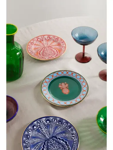 La DoubleJ Set Of Six Gold-plated Porcelain Dessert Plates | Thumbnail 2