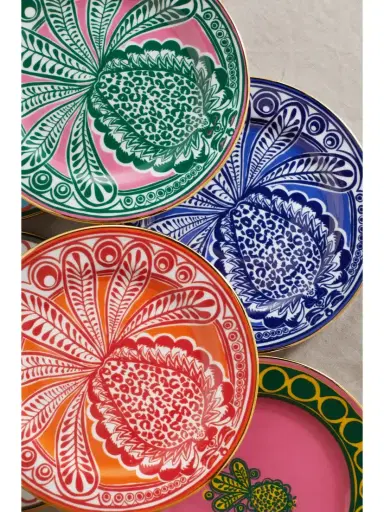 La DoubleJ Set Of Six Gold-plated Porcelain Dessert Plates | Thumbnail 4