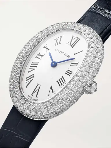 Cartier Baignoire 23.09mm Small 18-karat White Gold, Alligator And Diamond Watch | Thumbnail 3