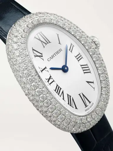 Cartier Baignoire 23.09mm Small 18-karat White Gold, Alligator And Diamond Watch | Thumbnail 5