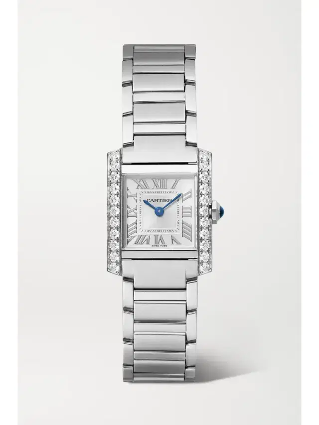 Cartier Tank Française Small Stainless Steel Diamond Watch