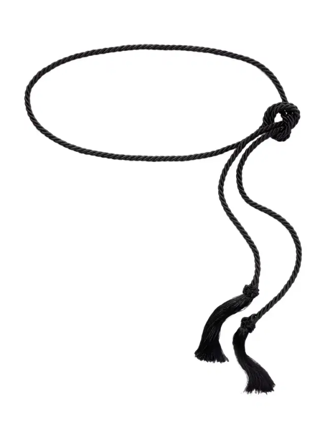 Le Sundial Tasseled Woven Cord Belt