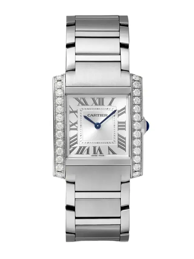 Cartier Tank Française Medium Stainless Steel Diamond Watch