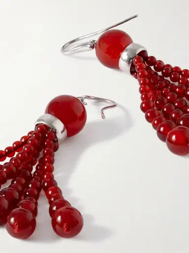 Le Sundial Venice Opera Tasselled Carnelian Earrings | Thumbnail 3