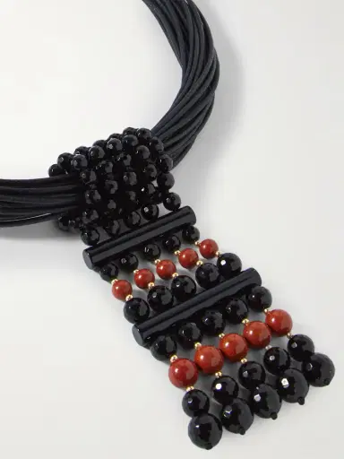 Le Sundial The Sculptural Waxed-cotton, Onyx And Jasper Necklace | Thumbnail 4 Le Sundial The Sculptural Waxed-cotton, Onyx And Jasper Necklace | Thumbnail 4