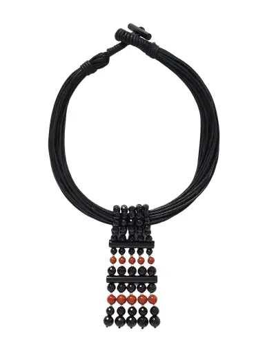 Le Sundial The Sculptural Waxed-cotton, Onyx And Jasper Necklace | Thumbnail 1 Le Sundial The Sculptural Waxed-cotton, Onyx And Jasper Necklace | Thumbnail 1