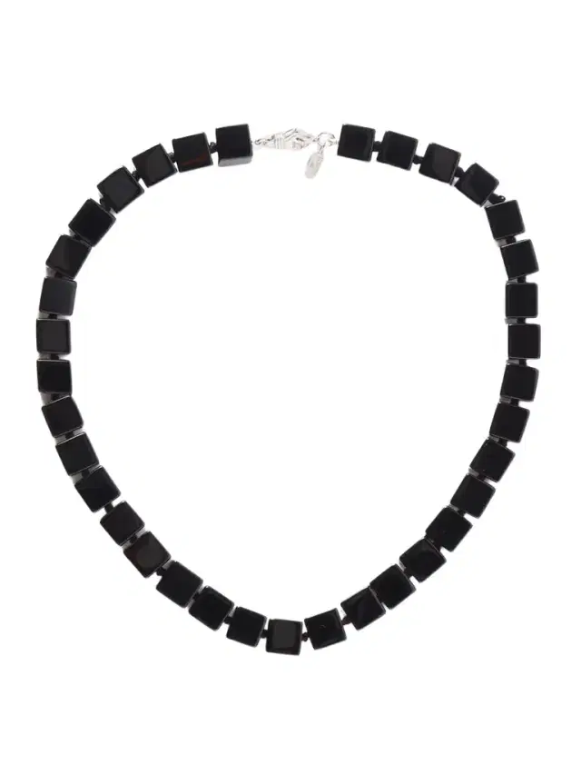 Le Sundial Tube Onyx And Silver Collar