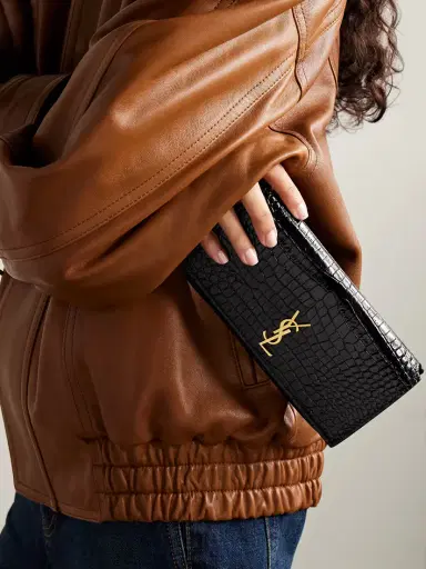 Saint Laurent Croc-effect Leather Phone Case | Thumbnail 2 Saint Laurent Croc-effect Leather Phone Case | Thumbnail 2