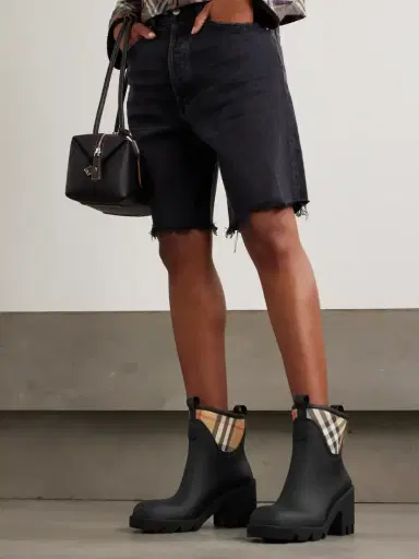 Burberry Marsh Stamp Checked Nylon-trimmed Rubber Ankle Boots | Thumbnail 2