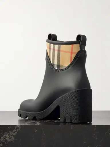 Burberry Marsh Stamp Checked Nylon-trimmed Rubber Ankle Boots | Thumbnail 3