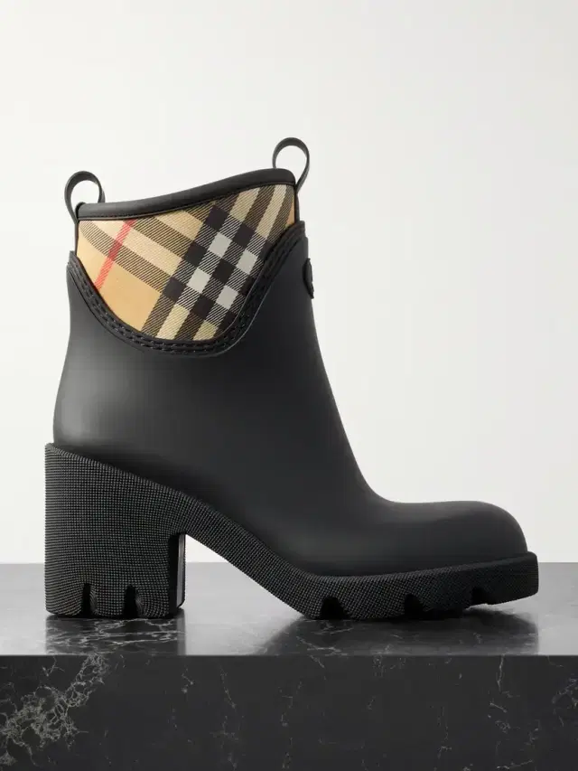 Marsh Stamp Checked Nylon-trimmed Rubber Ankle Boots