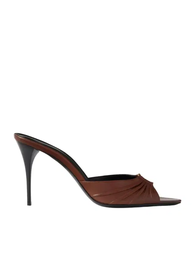 Babylone Embellished Gathered Leather Mules