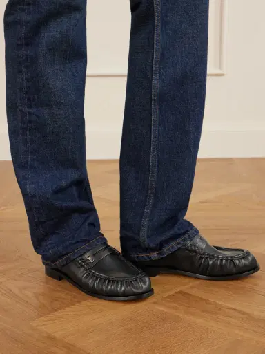 Saint Laurent Le Loafer Logo-embellished Leather Loafers | Thumbnail 2