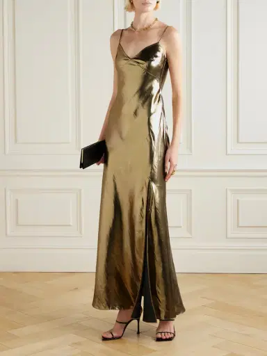 Self-Portrait Satin Maxi Dresss | Thumbnail 2 Self-Portrait Satin Maxi Dresss | Thumbnail 2