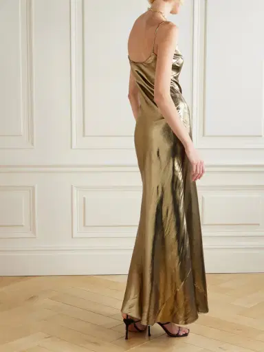 Self-Portrait Satin Maxi Dresss | Thumbnail 3 Self-Portrait Satin Maxi Dresss | Thumbnail 3