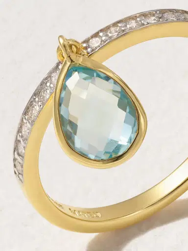 Mateo 14-karat Gold, Topaz And Diamond Ring | Thumbnail 4 Mateo 14-karat Gold, Topaz And Diamond Ring | Thumbnail 4