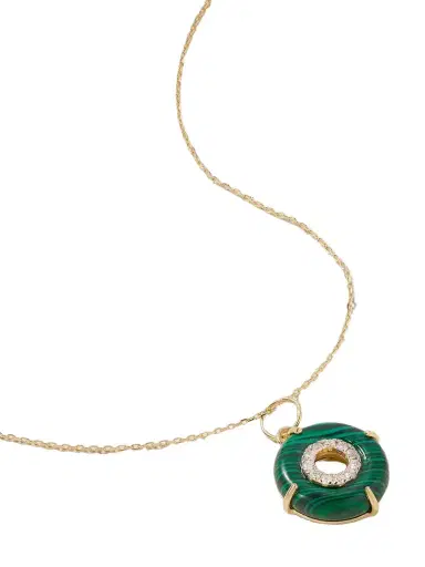Mateo Donut 14-karat Gold, Malachite And Diamond Necklace | Thumbnail 1 Mateo Donut 14-karat Gold, Malachite And Diamond Necklace | Thumbnail 1
