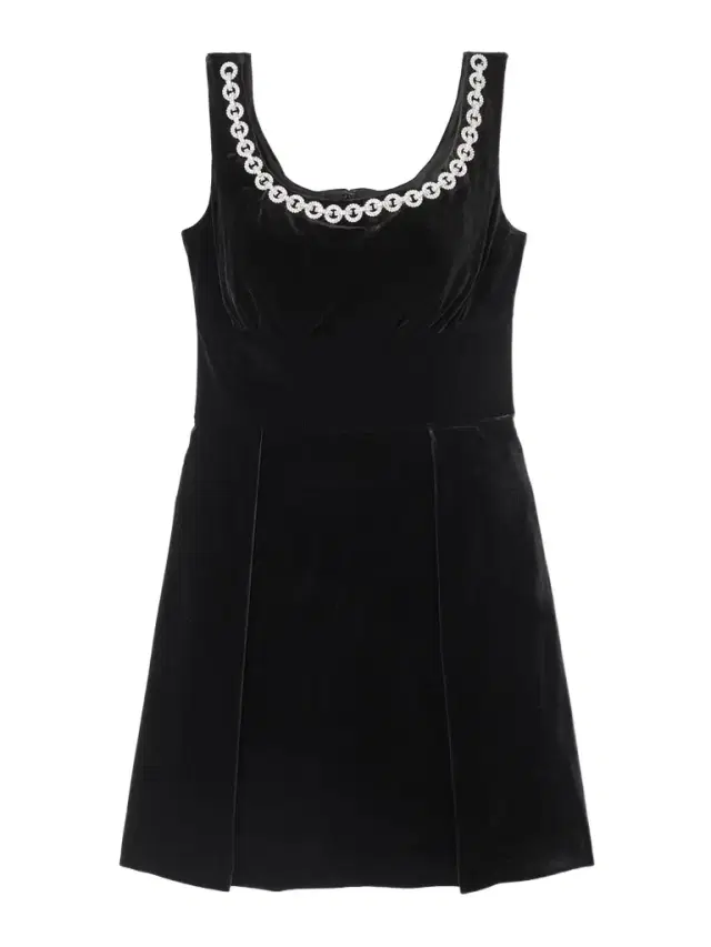 Embellished Velvet Mini Dress
