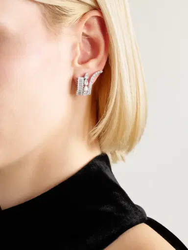 YEPREM 18-karat White Gold Diamond Earrings | Thumbnail 2 YEPREM 18-karat White Gold Diamond Earrings | Thumbnail 2
