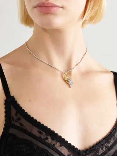 YEPREM 18-karat White And Yellow Gold Diamond Necklace | Thumbnail 2 YEPREM 18-karat White And Yellow Gold Diamond Necklace | Thumbnail 2