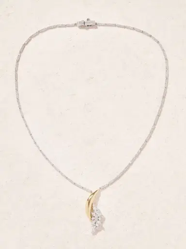 YEPREM 18-karat White And Yellow Gold Diamond Necklace | Thumbnail 4 YEPREM 18-karat White And Yellow Gold Diamond Necklace | Thumbnail 4