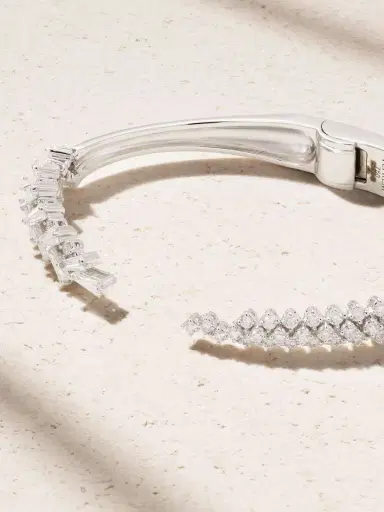 YEPREM Y-not 18-karat White Gold Diamond Cuff | Thumbnail 3