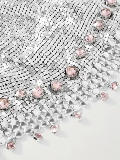 Rabanne Fringed Crystal-embellished Silver-tone Chainmail Hat | Thumbnail 3