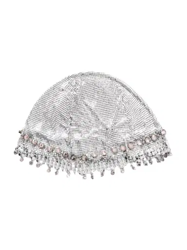 Rabanne Fringed Crystal-embellished Silver-tone Chainmail Hat | Thumbnail 1