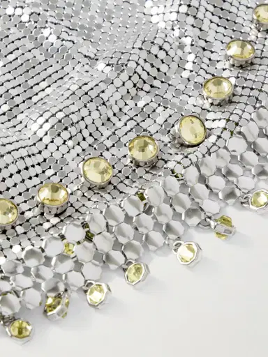 Rabanne Fringed Crystal-embellished Silver-tone Chainmail Hat | Thumbnail 3