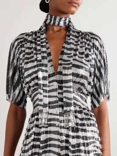 Rabanne Fringed Zebra-print Chainmail Scarf | Thumbnail 2 Rabanne Fringed Zebra-print Chainmail Scarf | Thumbnail 2
