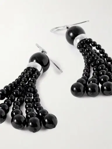 Le Sundial Venice Opera Tasseled Onyx Earrings | Thumbnail 3