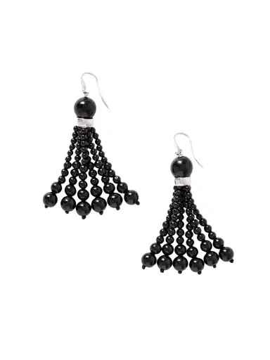 Le Sundial Venice Opera Tasseled Onyx Earrings | Thumbnail 1