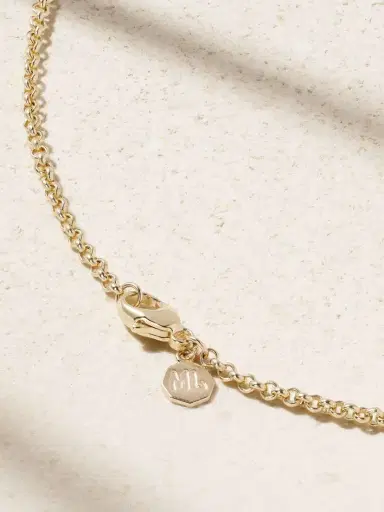 Marlo Laz Initial Charm 14-karat Gold Diamond Necklace | Thumbnail 3