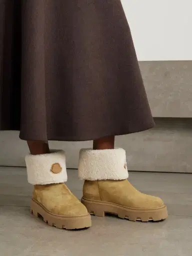 Moncler Aurea Appliquéd Shearling-trimmed Suede Ankle Boots | Thumbnail 2