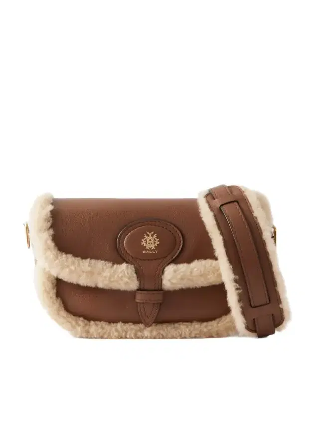 Shearling-trimmed Leather Shoulder Bag