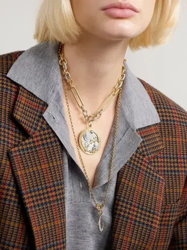 Foundrae Resilience Mixed 18-karat Yellow And White Gold Diamond Necklace | Thumbnail 2