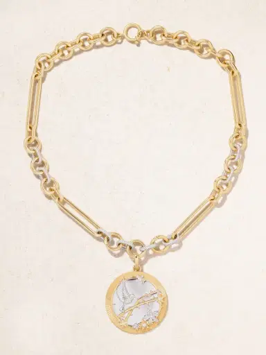 Foundrae Resilience Mixed 18-karat Yellow And White Gold Diamond Necklace | Thumbnail 4