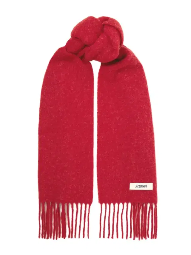 Fringed Appliquéd Brushed Knitted Scarf