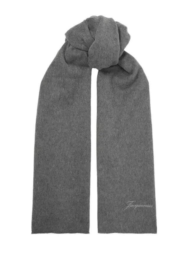 Frayed Embroidered Wool And Cashmere-blend Scarf