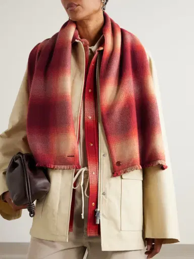 God’s True Cashmere Fringed Checked Cashmere Scarf | Thumbnail 2 God’s True Cashmere Fringed Checked Cashmere Scarf | Thumbnail 2