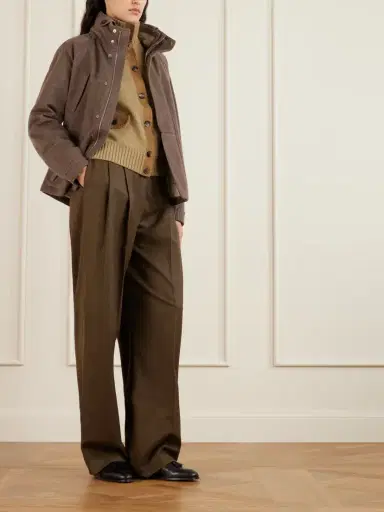 Loro Piana Parksville Suede-trimmed Cashmere Cardigan | Thumbnail 2 Loro Piana Parksville Suede-trimmed Cashmere Cardigan | Thumbnail 2