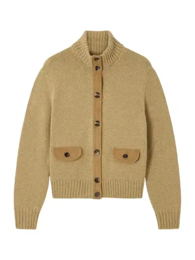 Loro Piana Parksville Suede-trimmed Cashmere Cardigan | Thumbnail 1 Loro Piana Parksville Suede-trimmed Cashmere Cardigan | Thumbnail 1