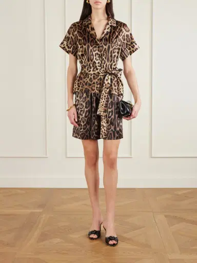Dolce & Gabbana Leopard-print Silk-blend Satin Shorts | Thumbnail 2 Dolce & Gabbana Leopard-print Silk-blend Satin Shorts | Thumbnail 2
