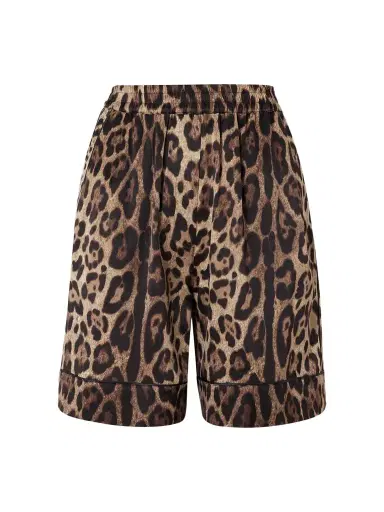 Dolce & Gabbana Leopard-print Silk-blend Satin Shorts | Thumbnail 1 Dolce & Gabbana Leopard-print Silk-blend Satin Shorts | Thumbnail 1