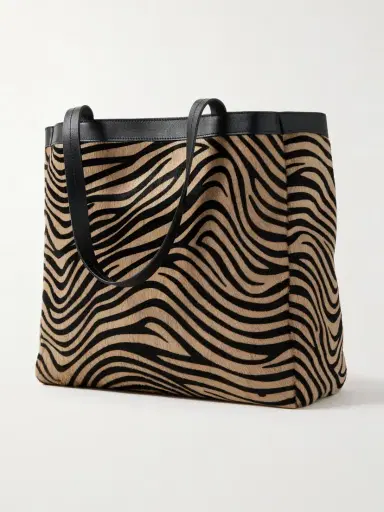 Nili Lotan Loren Medium Textured-leather Trimmed Zebra-print Calf Hair Tote | Thumbnail 3 Nili Lotan Loren Medium Textured-leather Trimmed Zebra-print Calf Hair Tote | Thumbnail 3