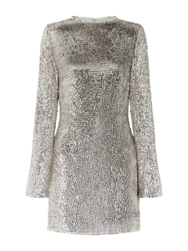 Opal Sequined Mesh Mini Dress