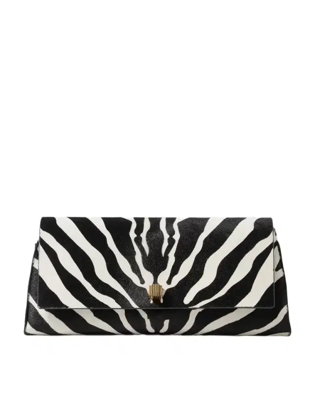 Audrey Zebra-print Calf Hair Clutch