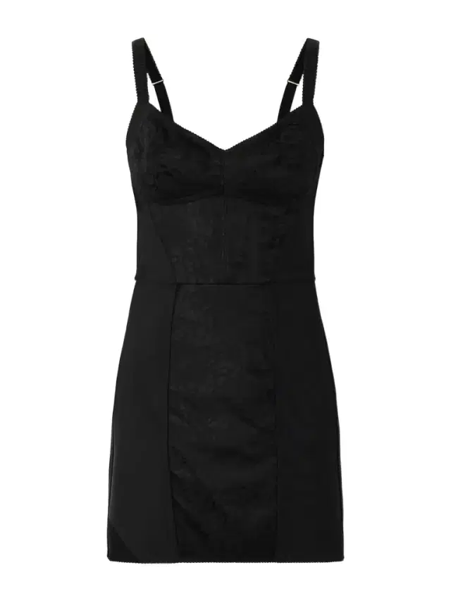 Dolce & Gabbana Lace-paneled Jersey Mini Dress